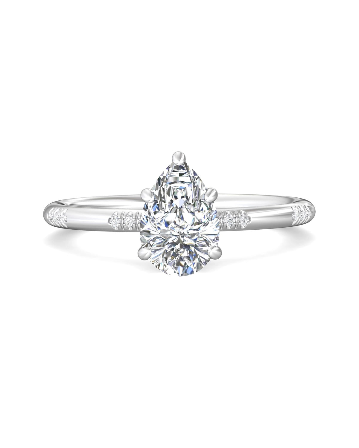 Diamond Band Solitaire 1ct Center & Hidden Halo