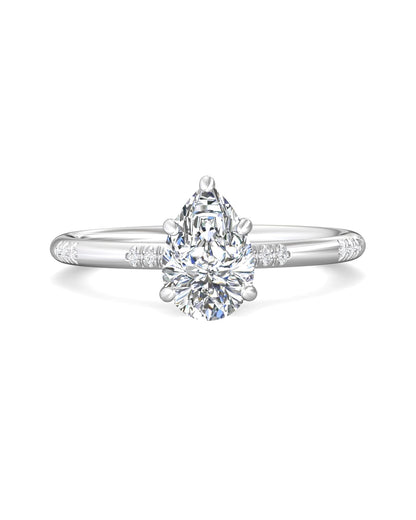 Diamond Band Solitaire 1ct Center & Hidden Halo