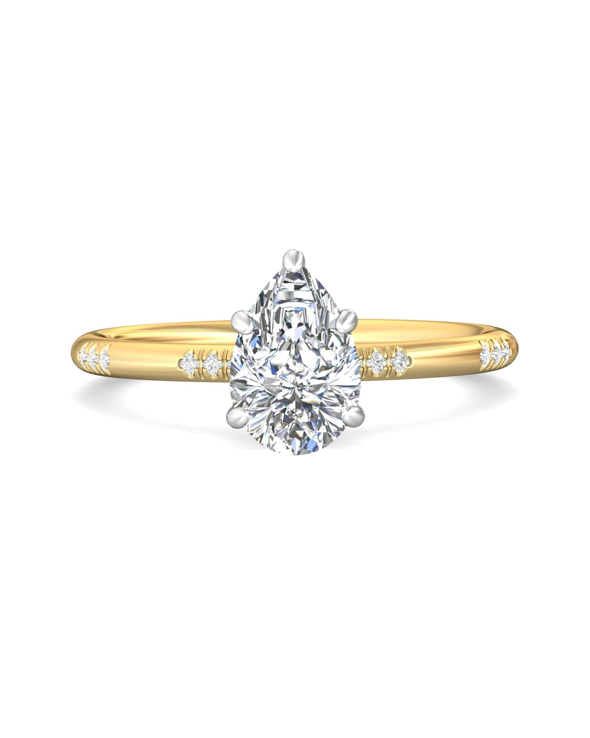 Diamond Band Solitaire 1ct Center & Hidden Halo