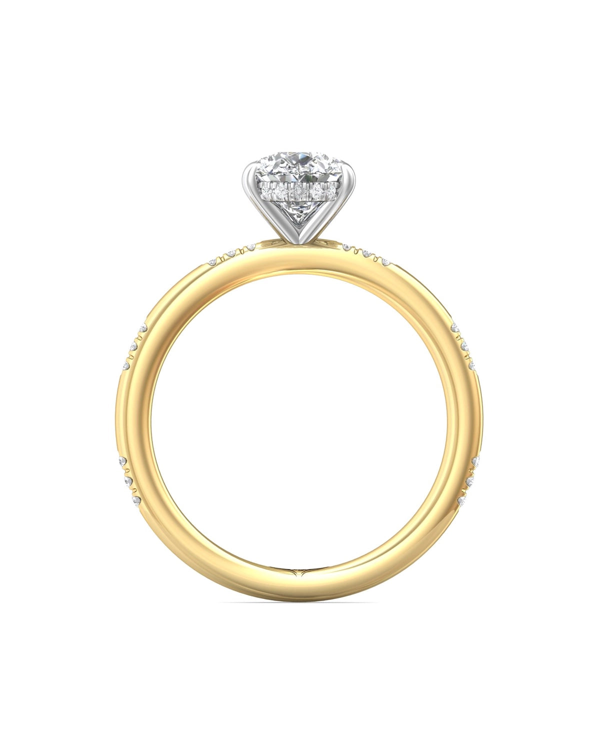 Diamond Band Solitaire 1ct Center & Hidden Halo