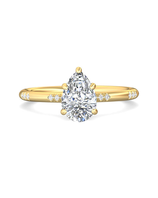 Diamond Band Solitaire 1ct Center & Hidden Halo