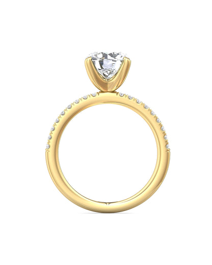 Diamond Band Solitaire 2ct Center