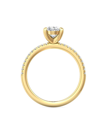 Diamond Band Solitaire 1ct Center