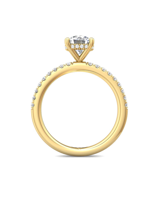 Diamond Band Solitaire 1ct Center
