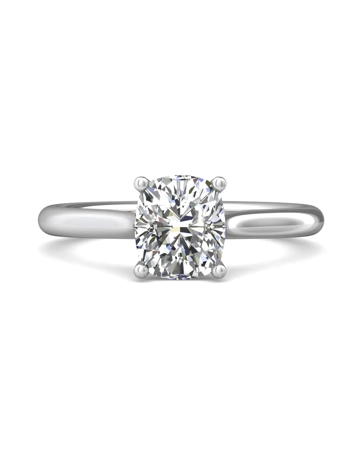 Diamond Band Solitaire 2Ct Center & Hidden Halo