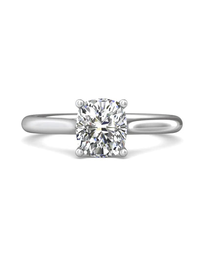 Diamond Band Solitaire 2Ct Center & Hidden Halo
