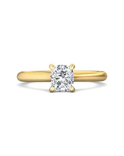 Diamond Band Solitaire 2Ct Center & Hidden Halo