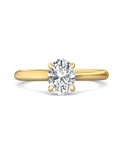 Diamond Band Solitaire 2Ct Center & Hidden Halo