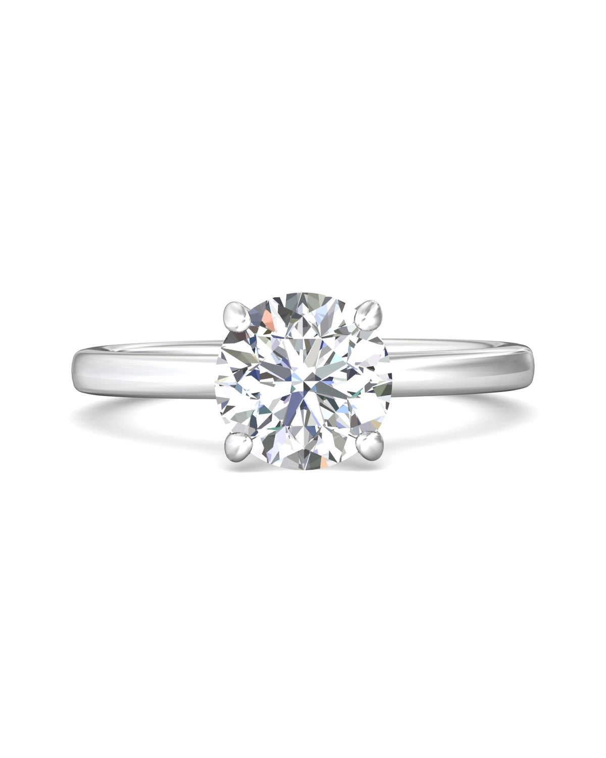 Diamond Band Solitaire 2ct Center & Hidden Halo