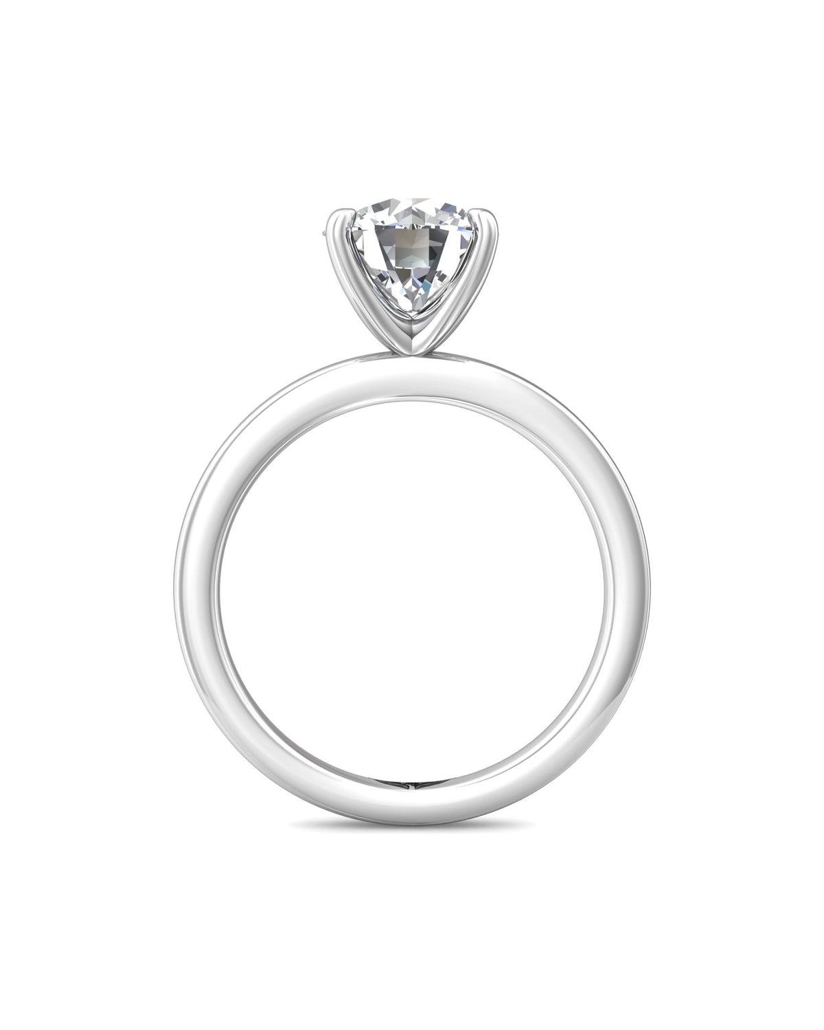 Diamond Band Solitaire 2ct Center & Hidden Halo