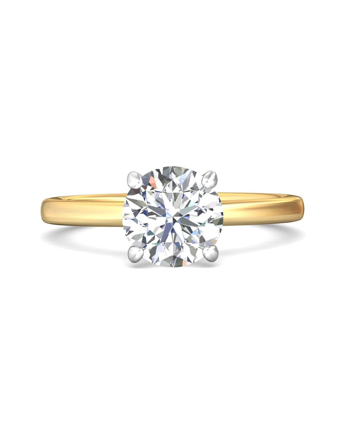 Diamond Band Solitaire 2ct Center & Hidden Halo