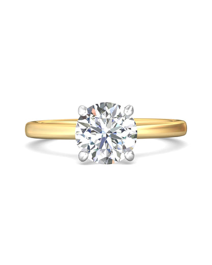 Diamond Band Solitaire 2ct Center & Hidden Halo