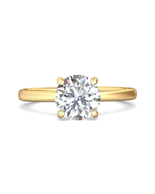 Diamond Band Solitaire 2ct Center & Hidden Halo