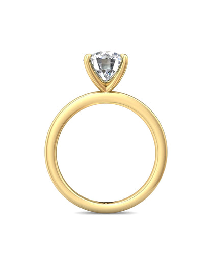 Diamond Band Solitaire 2ct Center & Hidden Halo