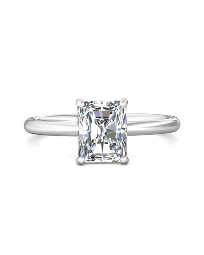 Diamond Band Solitaire 2ct Center & Hidden Halo