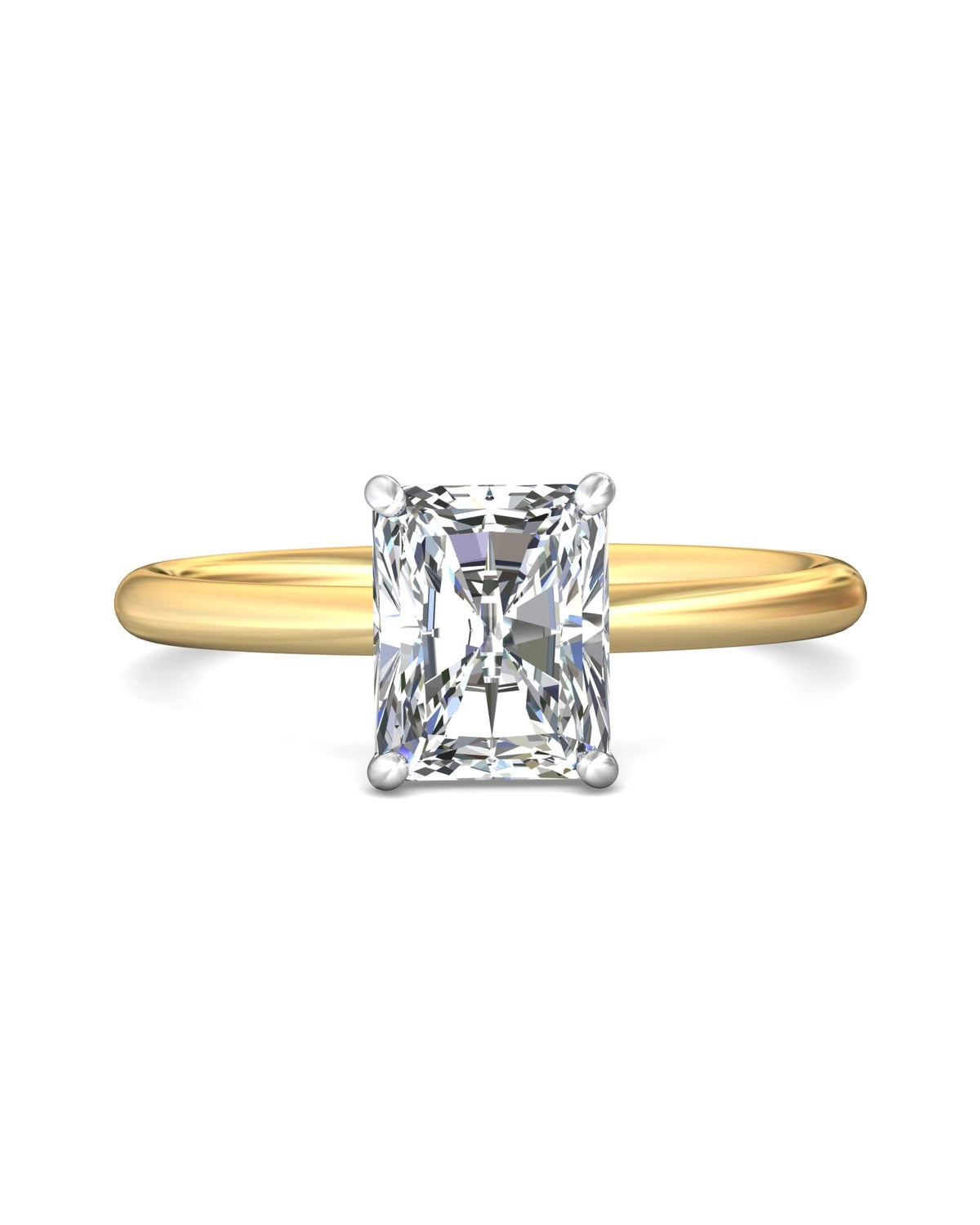 Diamond Band Solitaire 2ct Center & Hidden Halo