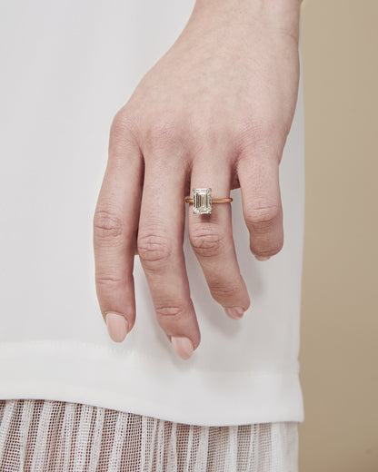 Diamond Band Solitaire 2ct Center & Hidden Halo