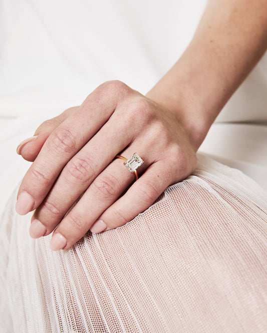 Diamond Band Solitaire 2ct Center & Hidden Halo