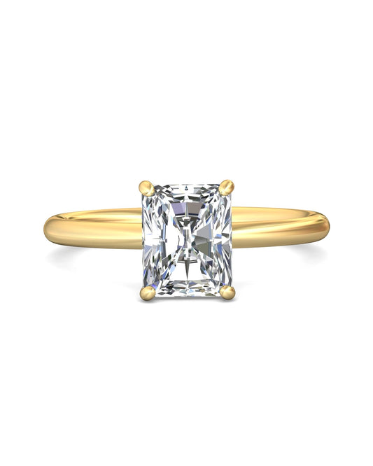 Diamond Band Solitaire 2ct Center & Hidden Halo