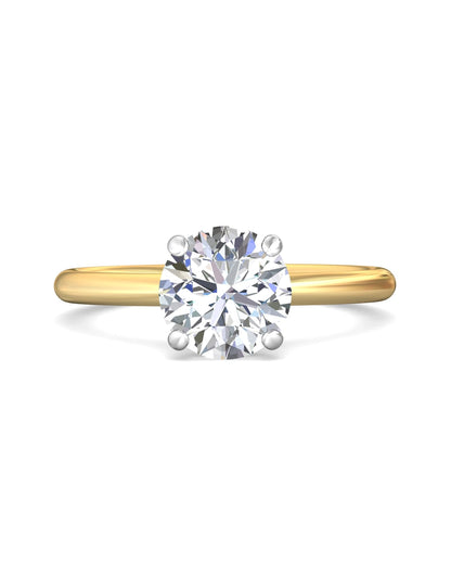 Diamond Band Solitaire 2ct Center & Hidden Halo