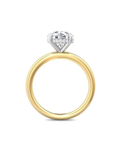 Diamond Band Solitaire 2ct Center & Hidden Halo