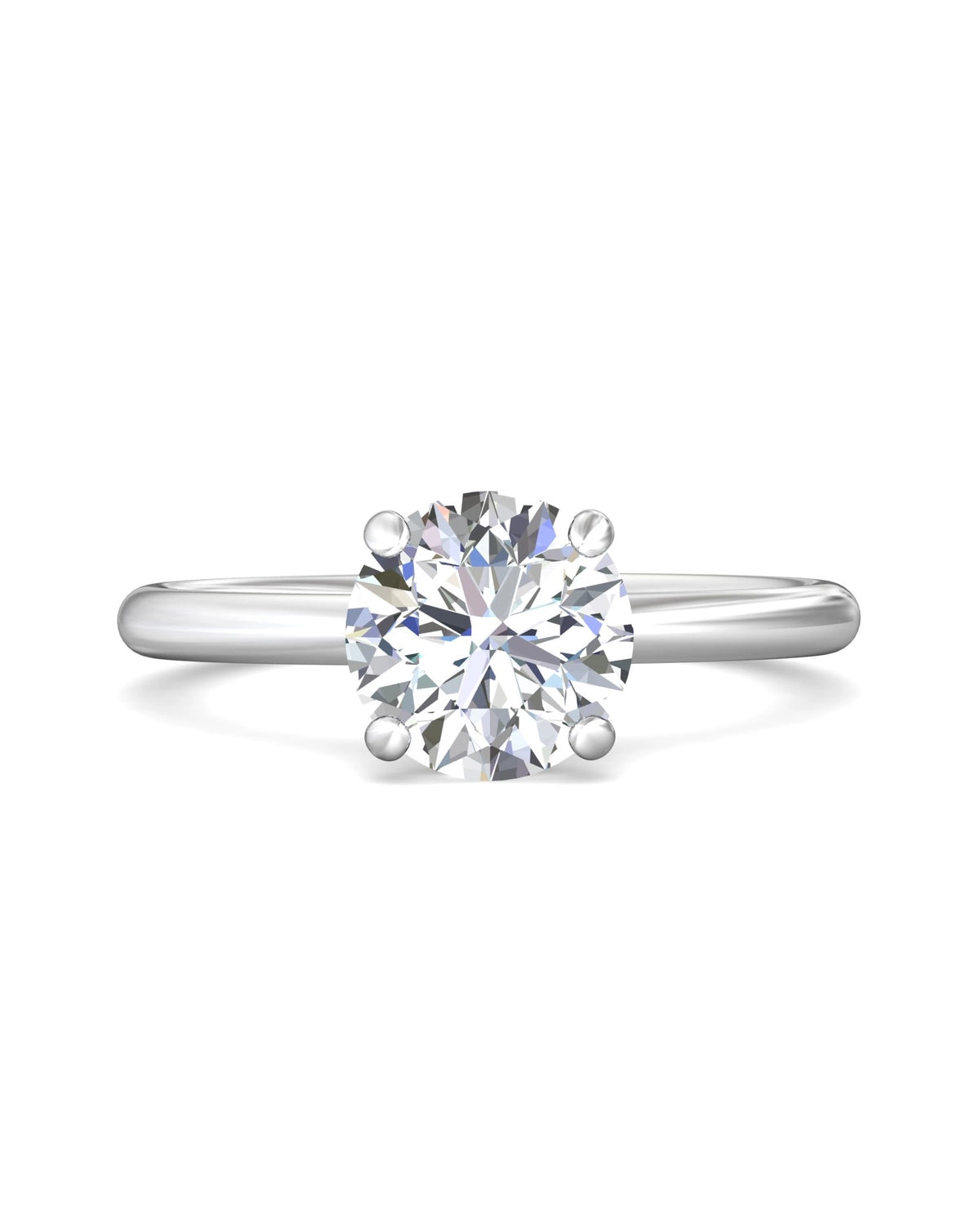 Diamond Band Solitaire 2ct Center & Hidden Halo