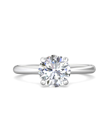 Diamond Band Solitaire 2ct Center & Hidden Halo