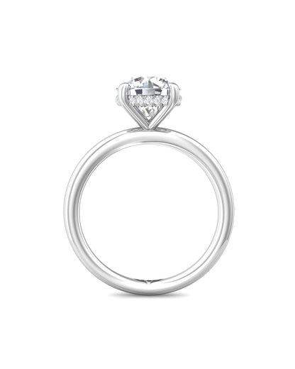 Diamond Band Solitaire 2ct Center & Hidden Halo