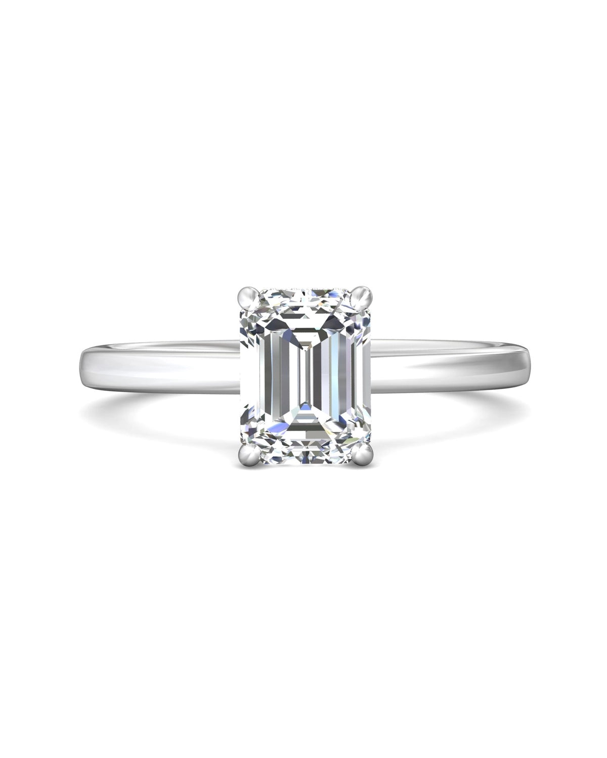 Diamond Band Solitaire 2ct Center & Hidden Halo