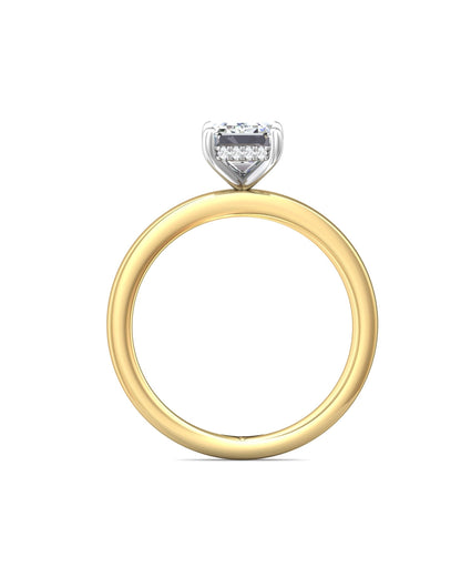 Diamond Band Solitaire 2ct Center & Hidden Halo