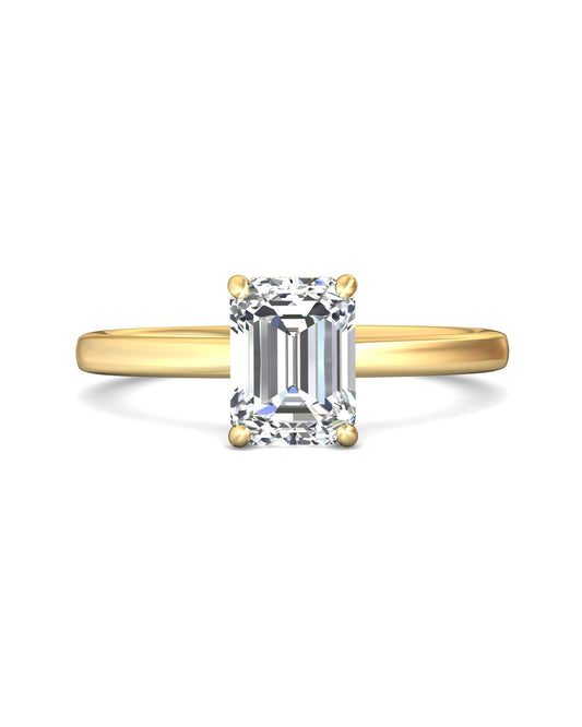 Diamond Band Solitaire 2ct Center & Hidden Halo
