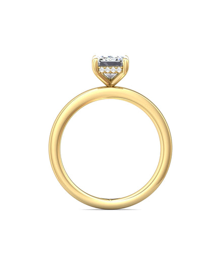 Diamond Band Solitaire 2ct Center & Hidden Halo
