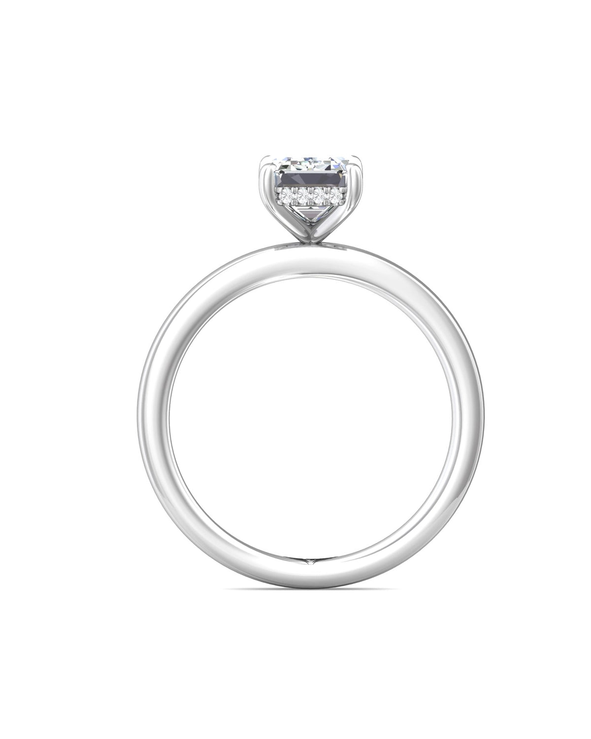 Diamond Band Solitaire 2ct Center & Hidden Halo