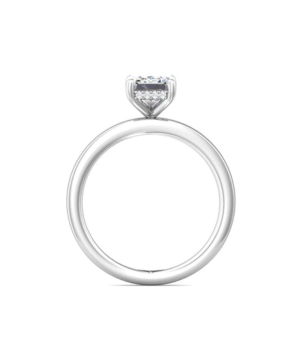 Diamond Band Solitaire 2ct Center & Hidden Halo