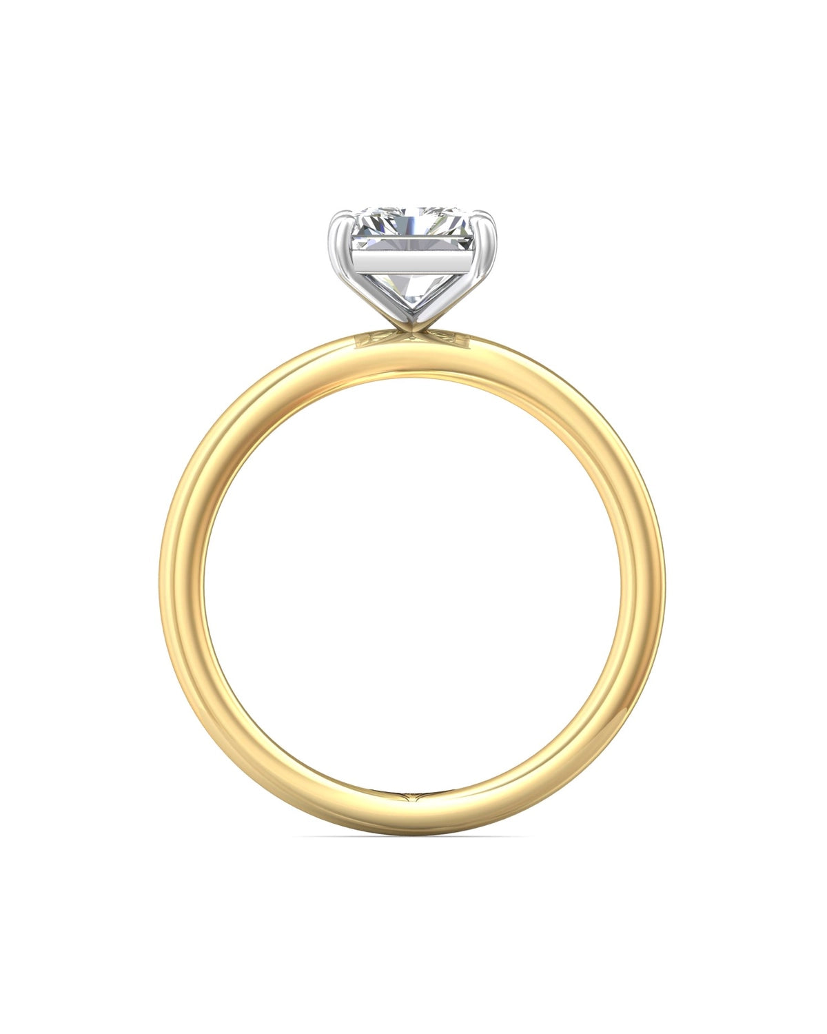Diamond Band Solitaire 2ct Center & Hidden Halo