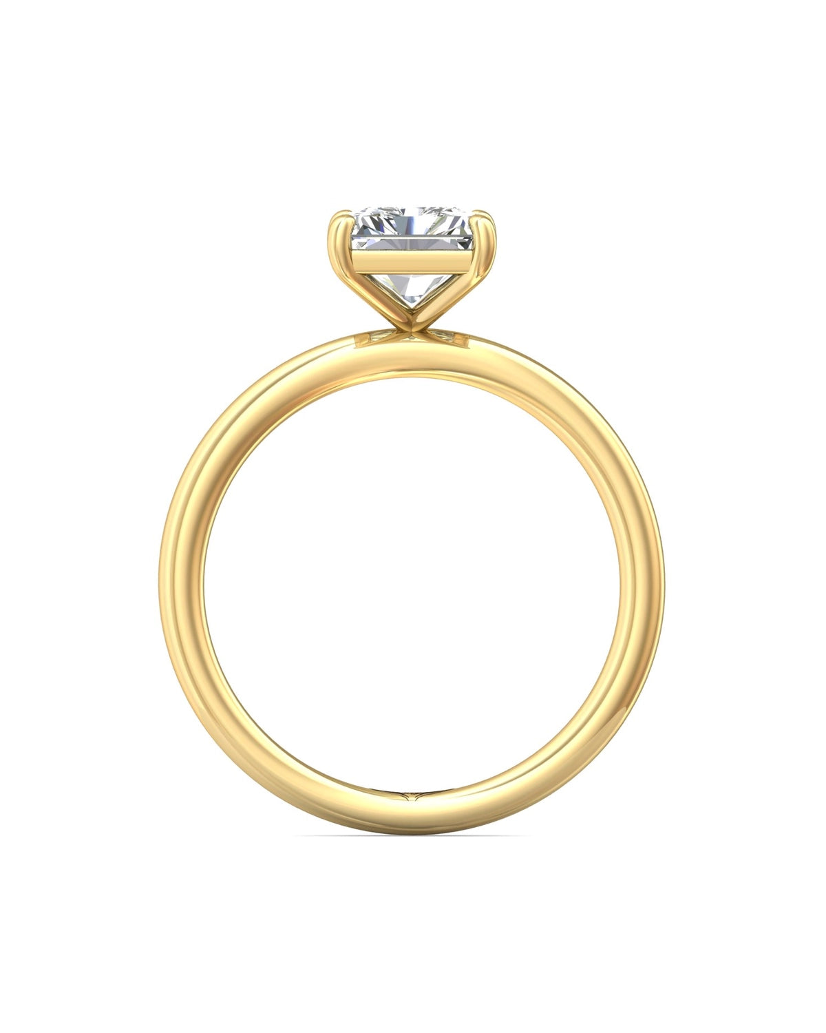 Diamond Band Solitaire 2ct Center & Hidden Halo