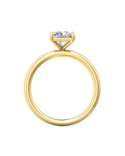 Diamond Band Solitaire 2ct Center & Hidden Halo