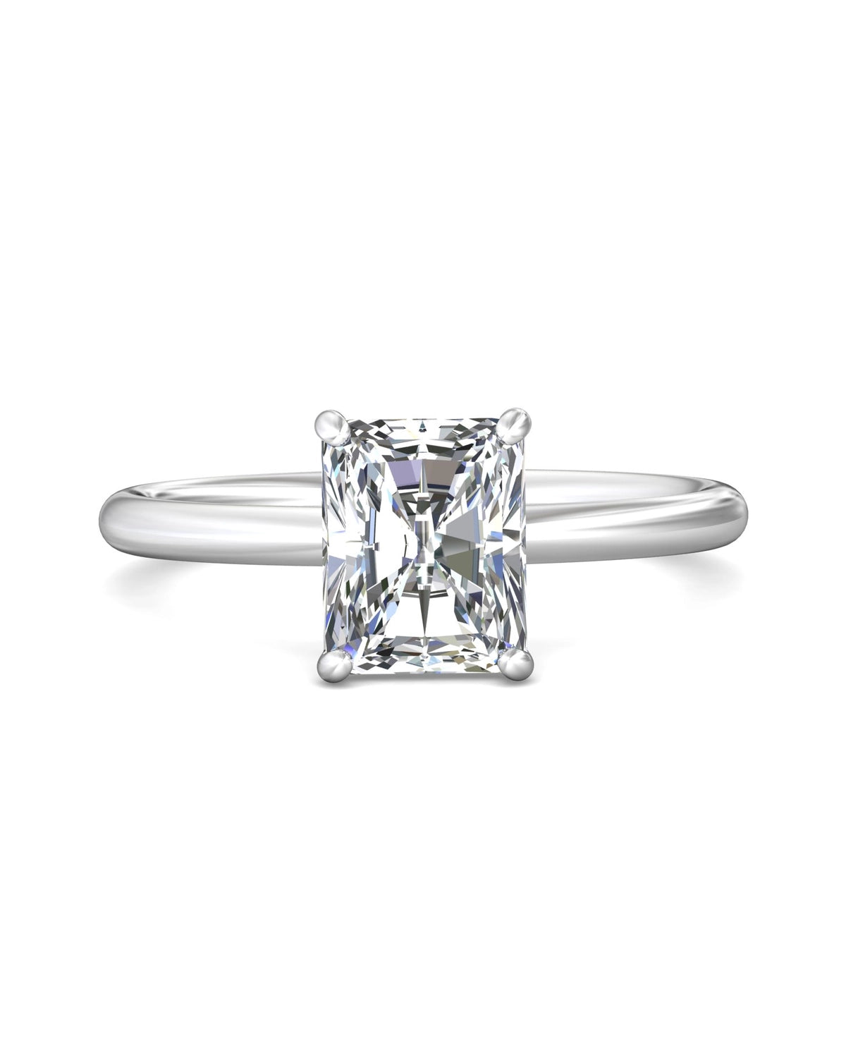 Diamond Band Solitaire 2ct Center & Hidden Halo