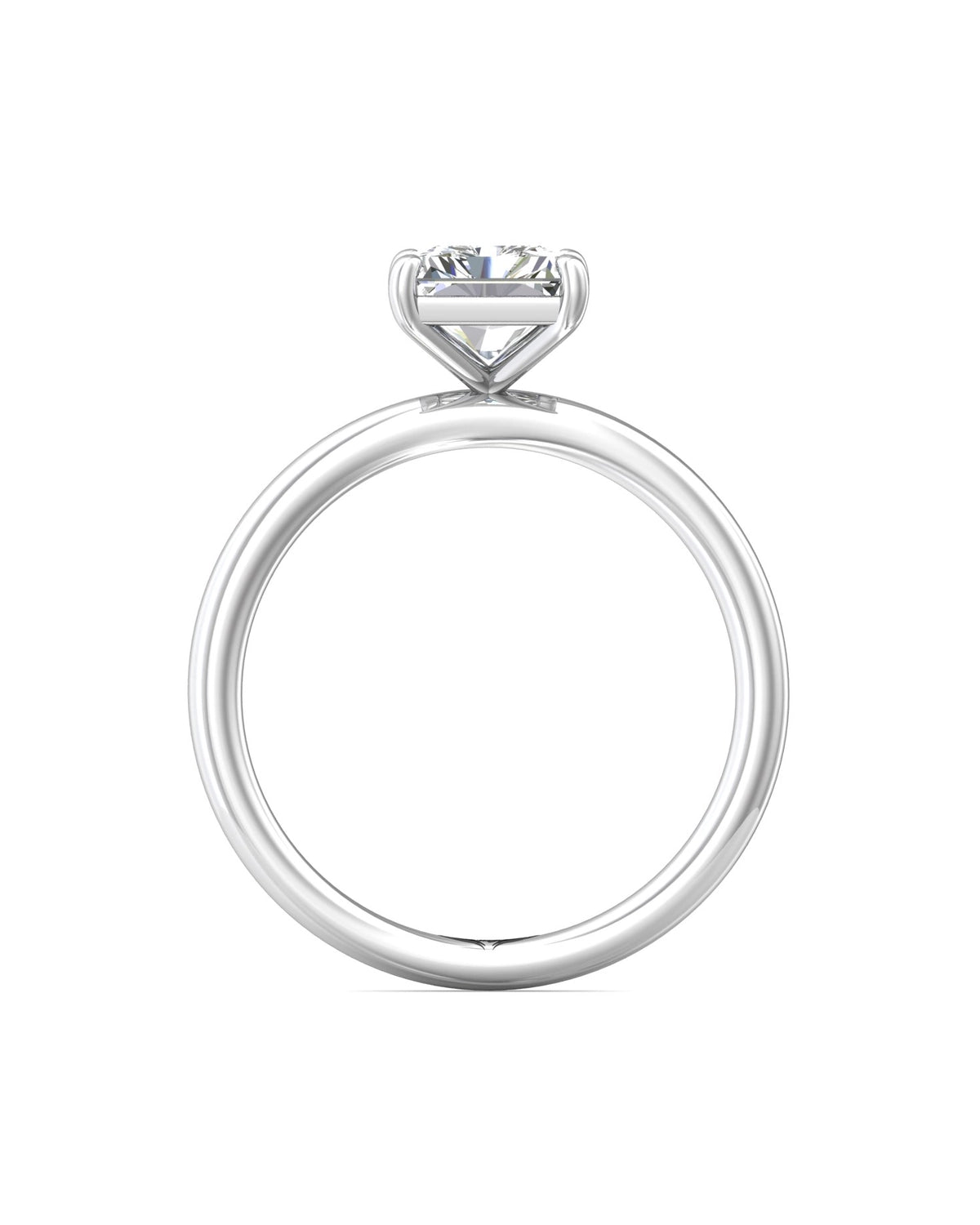 Diamond Band Solitaire 2ct Center & Hidden Halo