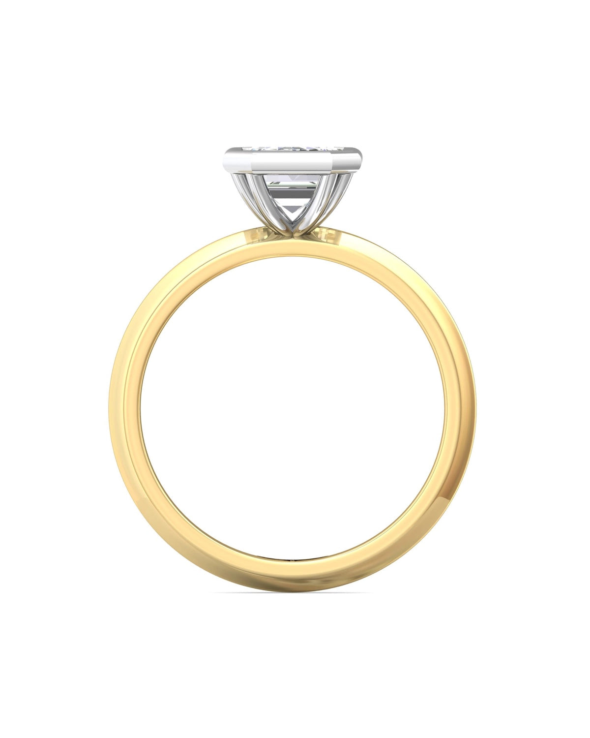 Emerald Cut Bezel Set 2Ct Center