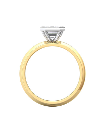 Emerald Cut Bezel Set 2Ct Center