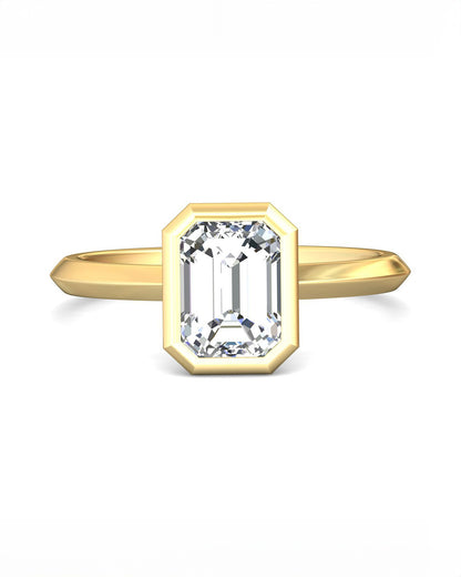 Emerald Cut Bezel Set 2Ct Center