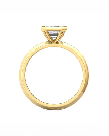 Emerald Cut Bezel Set 2Ct Center