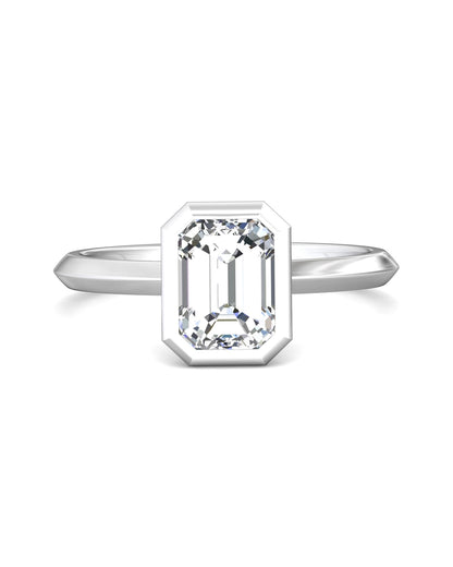 Emerald Cut Bezel Set 2Ct Center