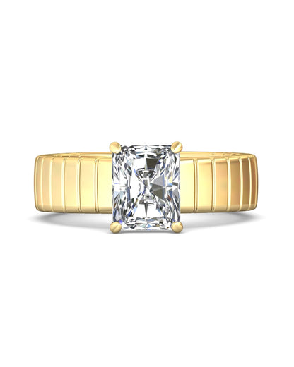 Diamond Band Solitaire 2ct Center & Hidden Halo