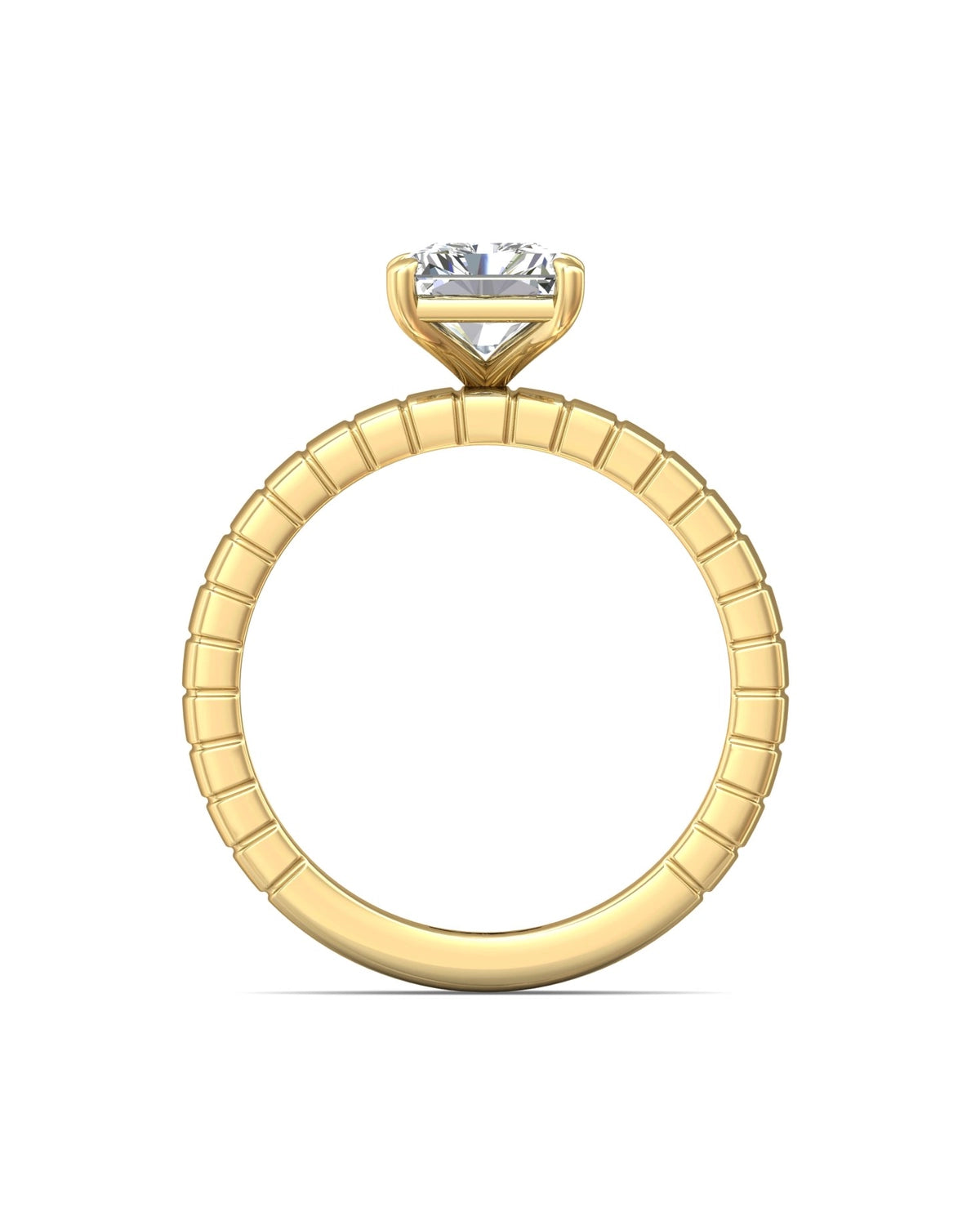 Diamond Band Solitaire 2ct Center & Hidden Halo
