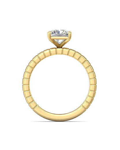 Diamond Band Solitaire 2ct Center & Hidden Halo
