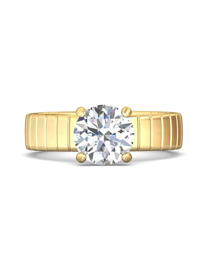 Diamond Band Solitaire 2ct Center & Hidden Halo