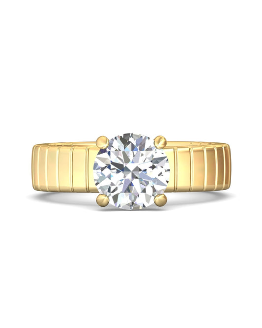 Diamond Band Solitaire 2ct Center & Hidden Halo