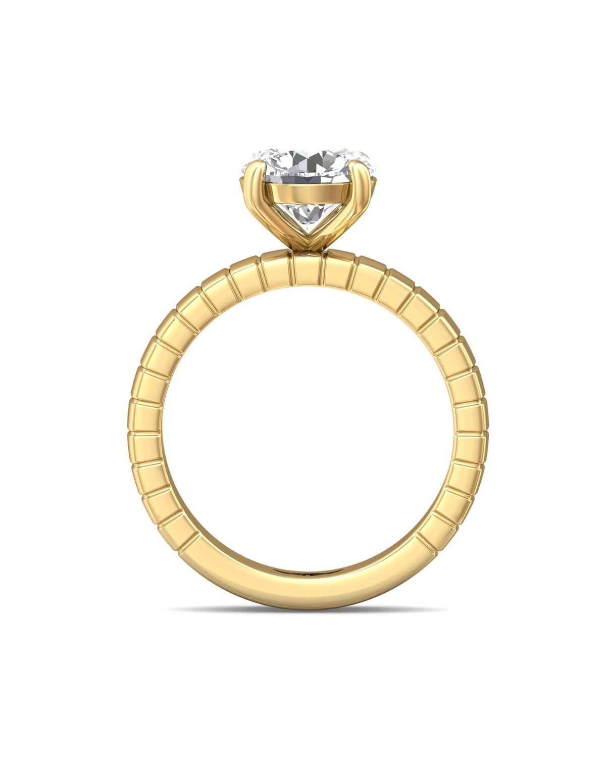 Diamond Band Solitaire 2ct Center & Hidden Halo